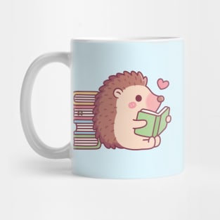 Cute Hedgehog Reading A Book Mug